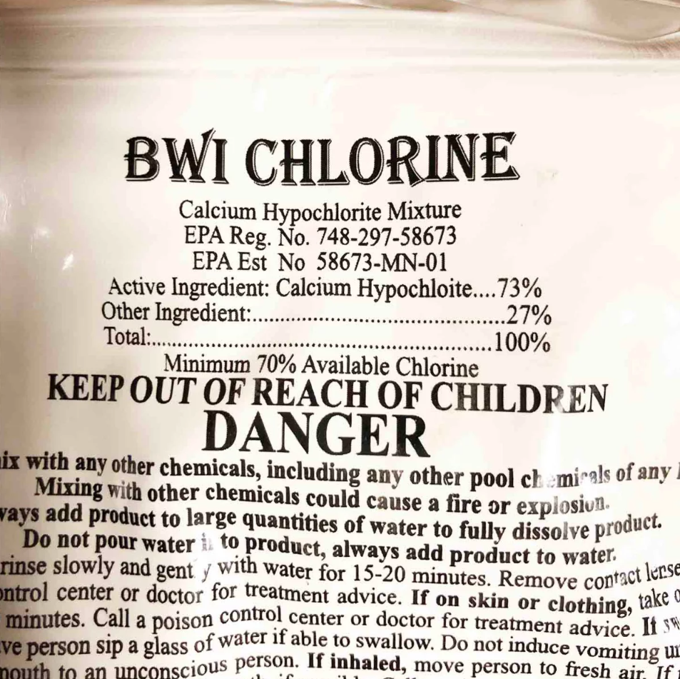 BWI Chlorine Pellets -- 1 Gram